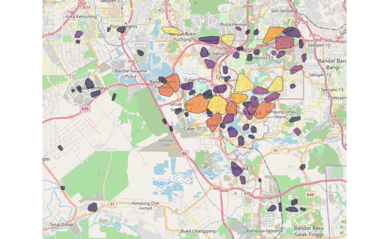 Putrajaya/Cyberjaya work clusters